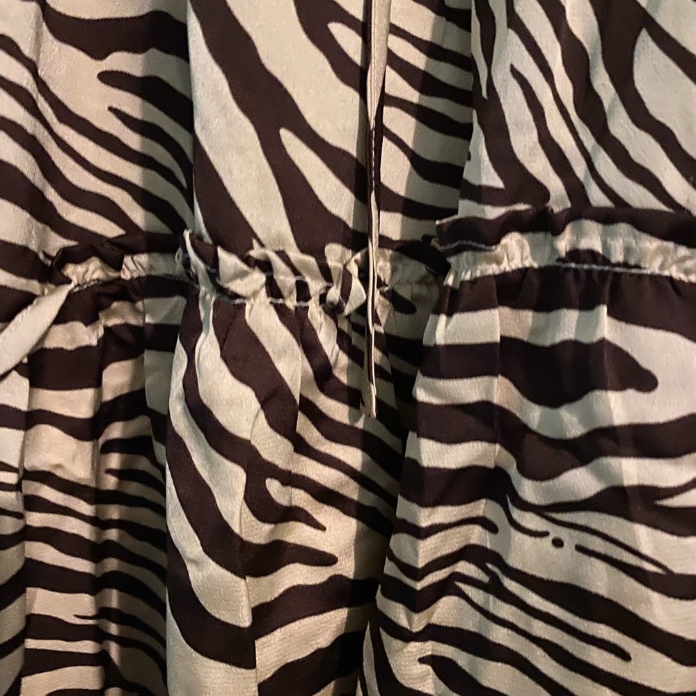 Tiered Zebra-Print Women's Dress - Black & Cream - Picture 6 of 9